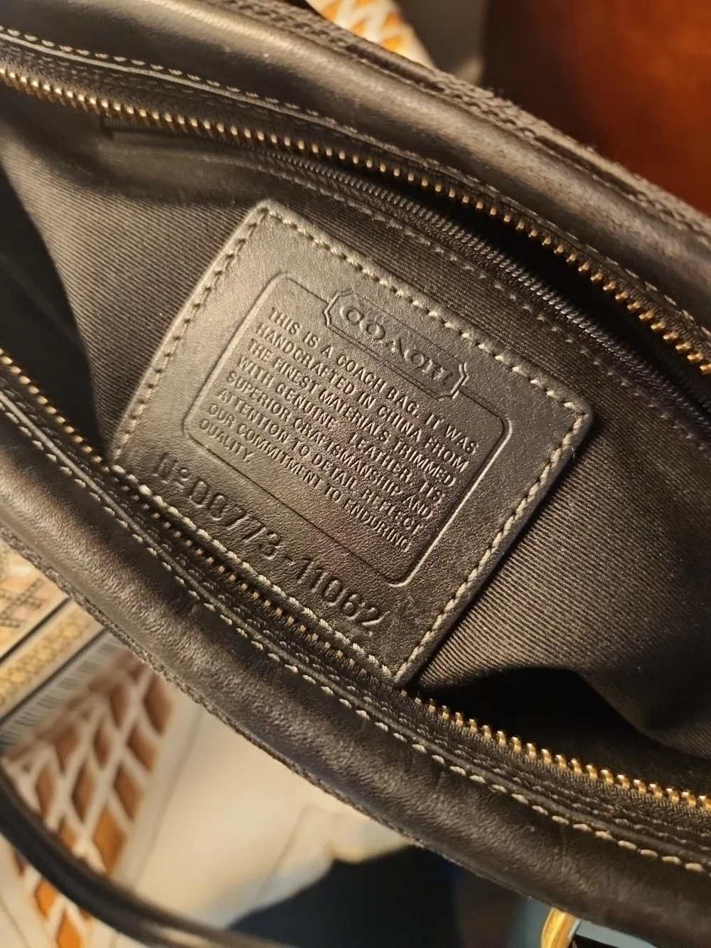Coach Black Signature Canvas Turnlock Tote